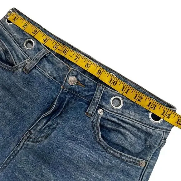 Free People Vintage Silver Rivet Jeans Ruff cut hem size 26 - Picture 6 of 11